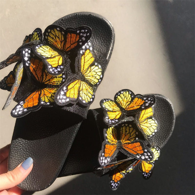 Zapatos casuales de diario con diseño de mariposas, redondos y cómodos para exteriores