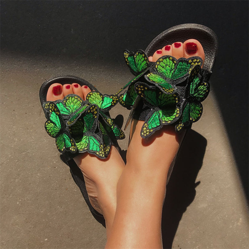 Zapatos casuales de diario con diseño de mariposas, redondos y cómodos para exteriores