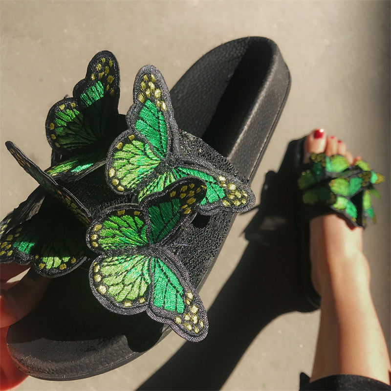 Zapatos casuales de diario con diseño de mariposas, redondos y cómodos para exteriores