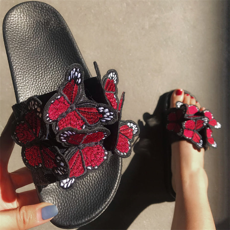 Zapatos casuales de diario con diseño de mariposas, redondos y cómodos para exteriores