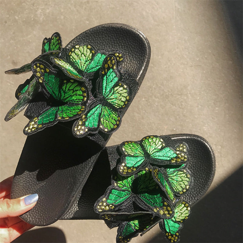 Zapatos casuales de diario con diseño de mariposas, redondos y cómodos para exteriores