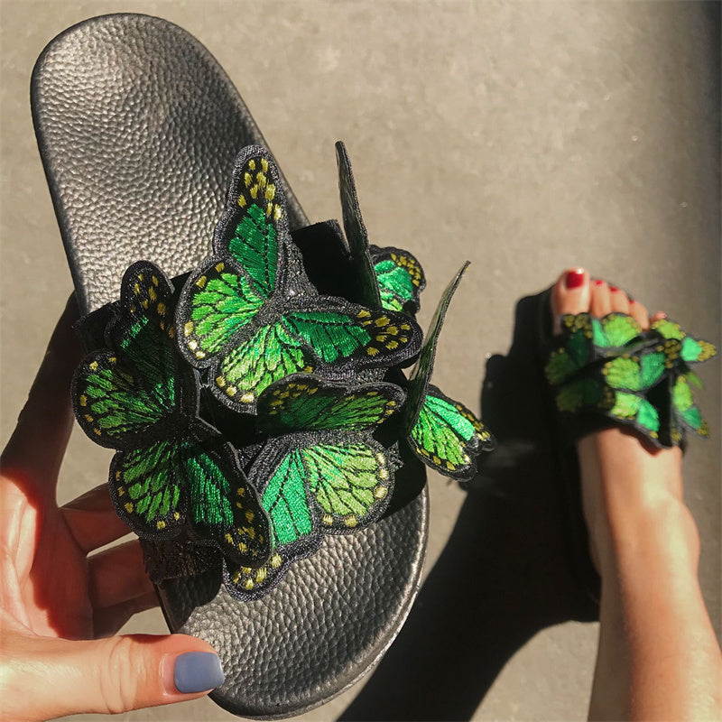 Zapatos casuales de diario con diseño de mariposas, redondos y cómodos para exteriores