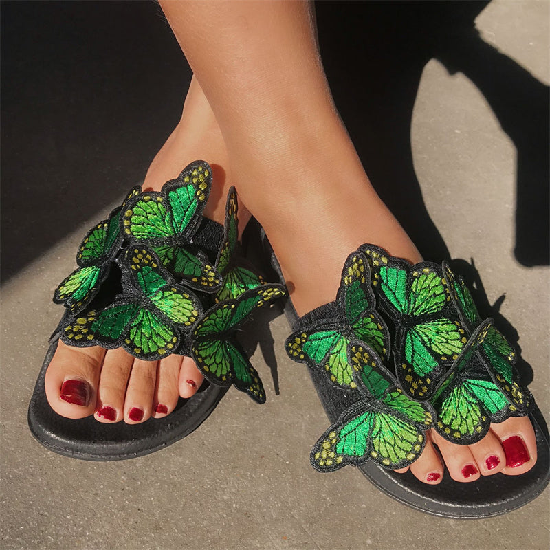 Zapatos casuales de diario con diseño de mariposas, redondos y cómodos para exteriores