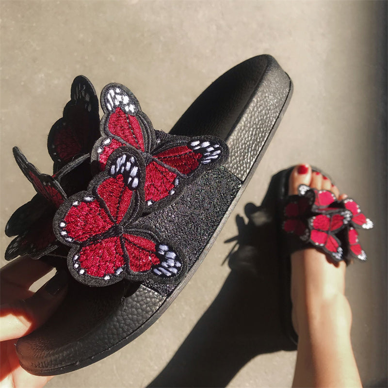 Zapatos casuales de diario con diseño de mariposas, redondos y cómodos para exteriores