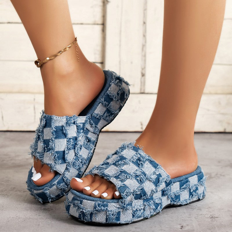 Zapatos casuales, redondos y cómodos con diseño de patchwork