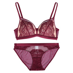 Patchwork Lace Mesh Eyelashes Lingerie Set