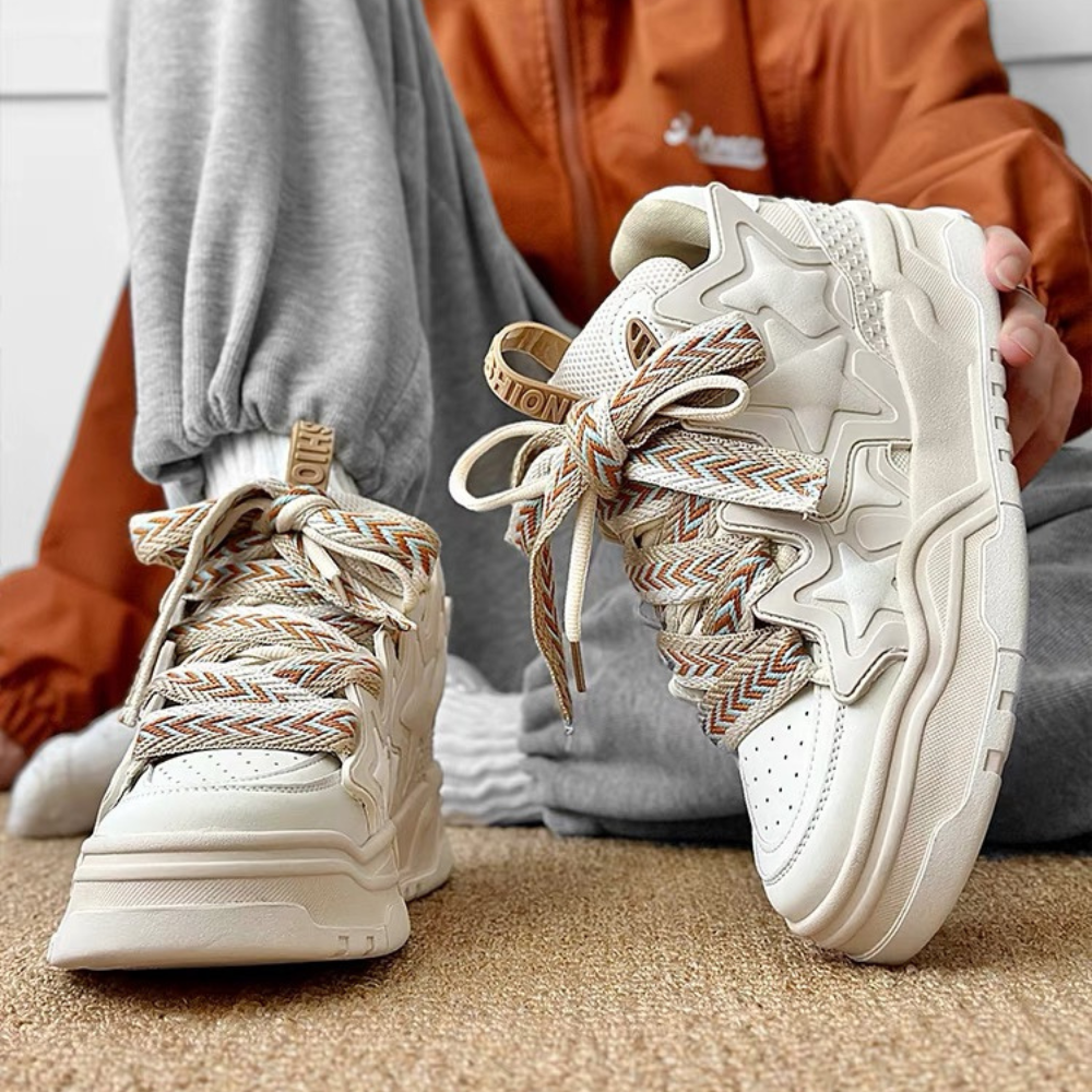 white stars sneakers