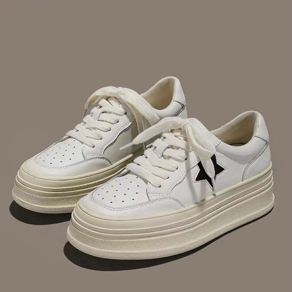 zapatos de estrella de base gruesa y sencillos