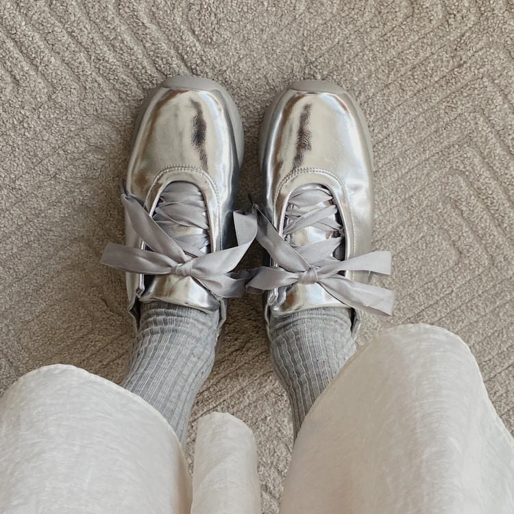 Balletcore Aesthetic Satin Bow Sneakers