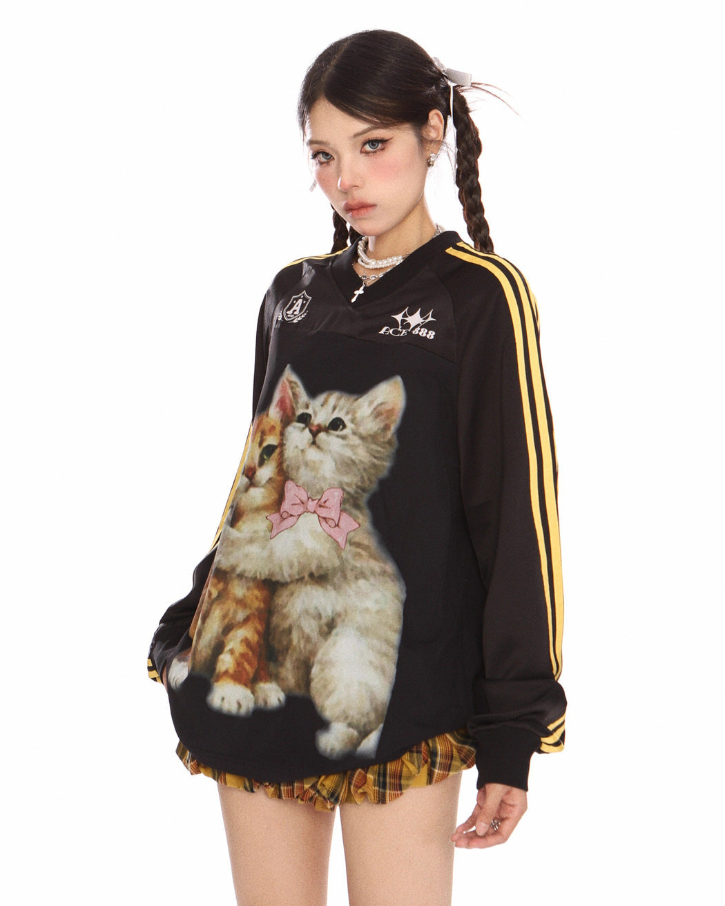 Blokette Aesthetic Kitten Print Jersey