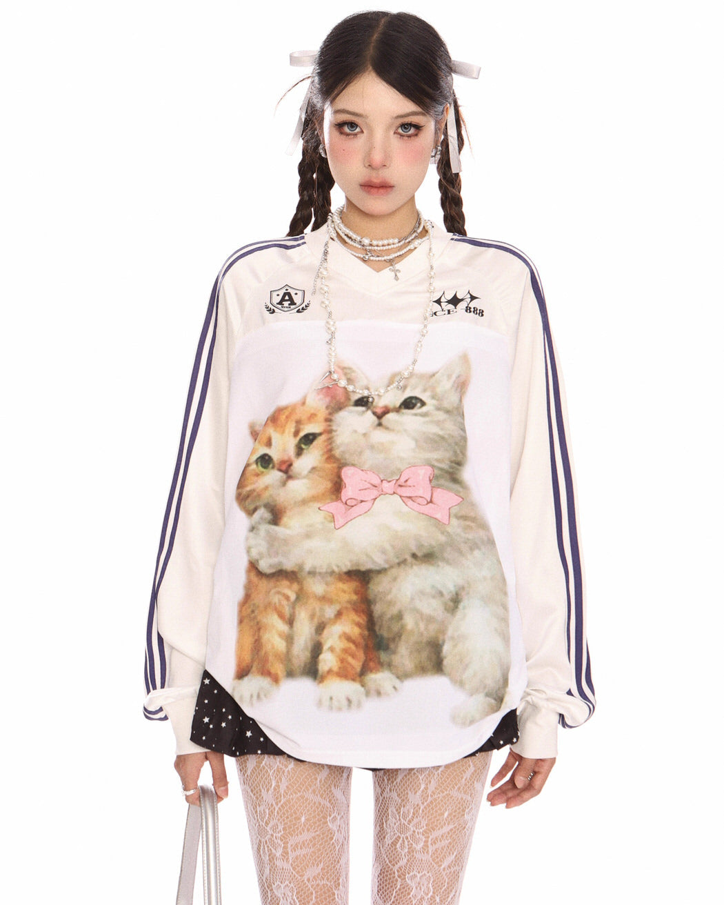 Blokette Aesthetic Kitten Print Jersey