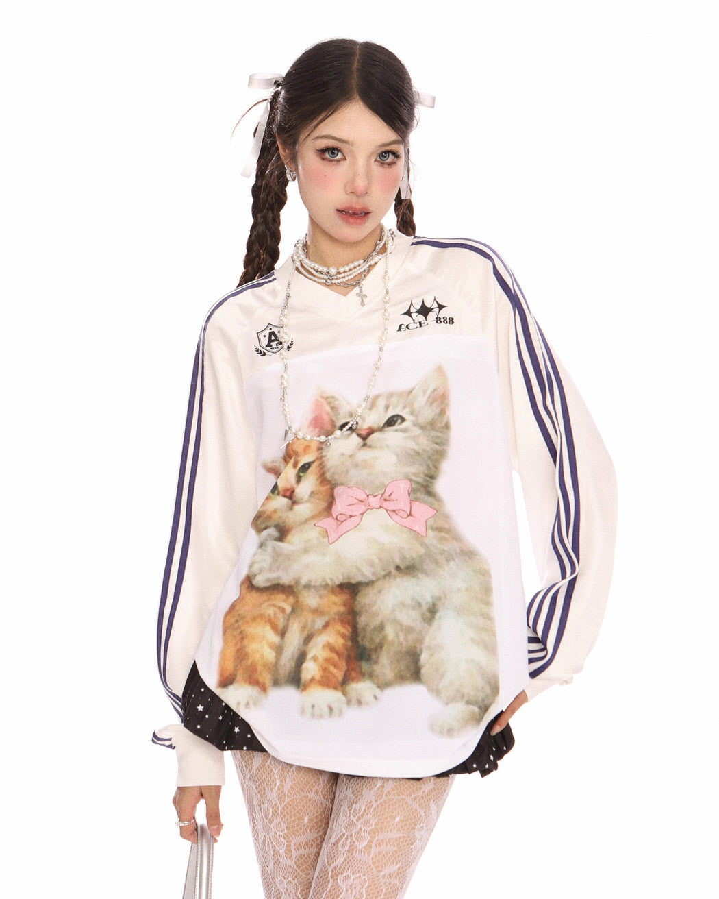 Blokette Aesthetic Kitten Print Jersey