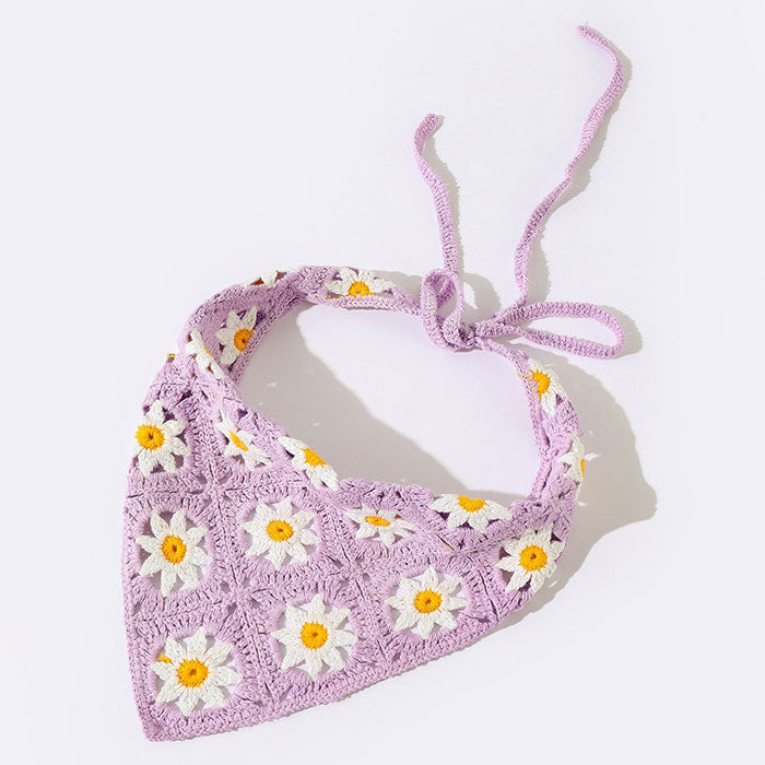 Daisy Crochet Hair Scarf