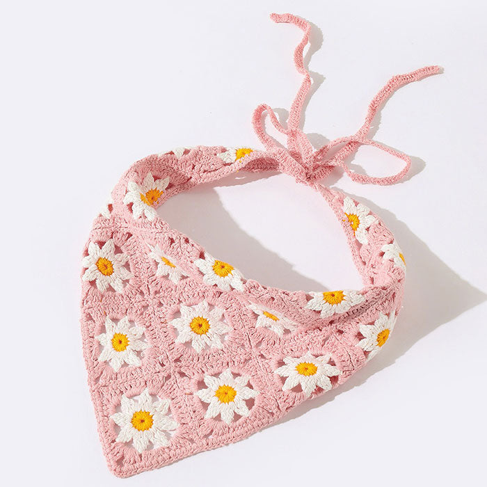 Daisy Crochet Hair Scarf