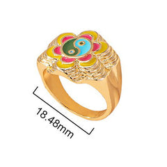 Flower Yin Yang Ring