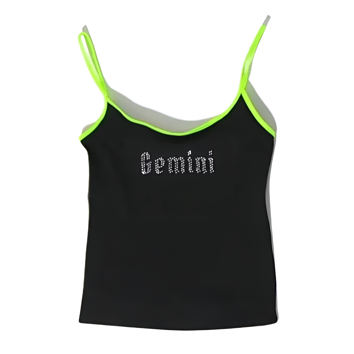 Gemini Zodiac Sign Y2K Rhinestone Top