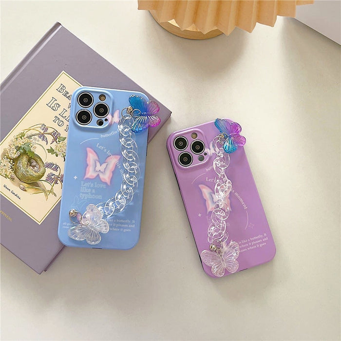 Holographic Butterfly Chain iPhone Case