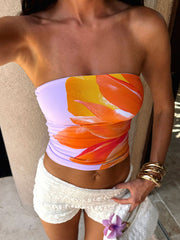 Printed Tube Top With Slim Fit