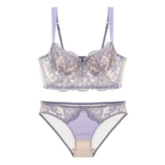 Nuevo conjunto de lencería sexy con encaje floral bordado