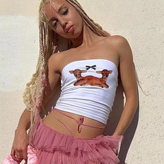 A Strapless Bow With A Small Vest Inside