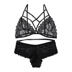 Traceless Lace Sexy Back No Steel Ring Lingerie Set - Sexyzara