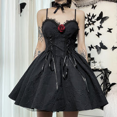 Lace jacquard suspender skirt