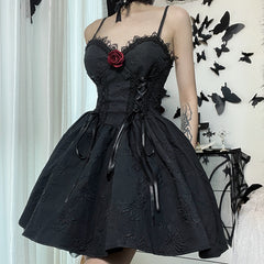 Lace jacquard suspender skirt