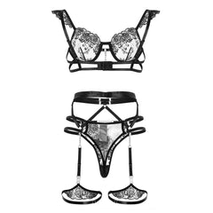 Perspective Embroidery Lace Sexy Lingerie Set