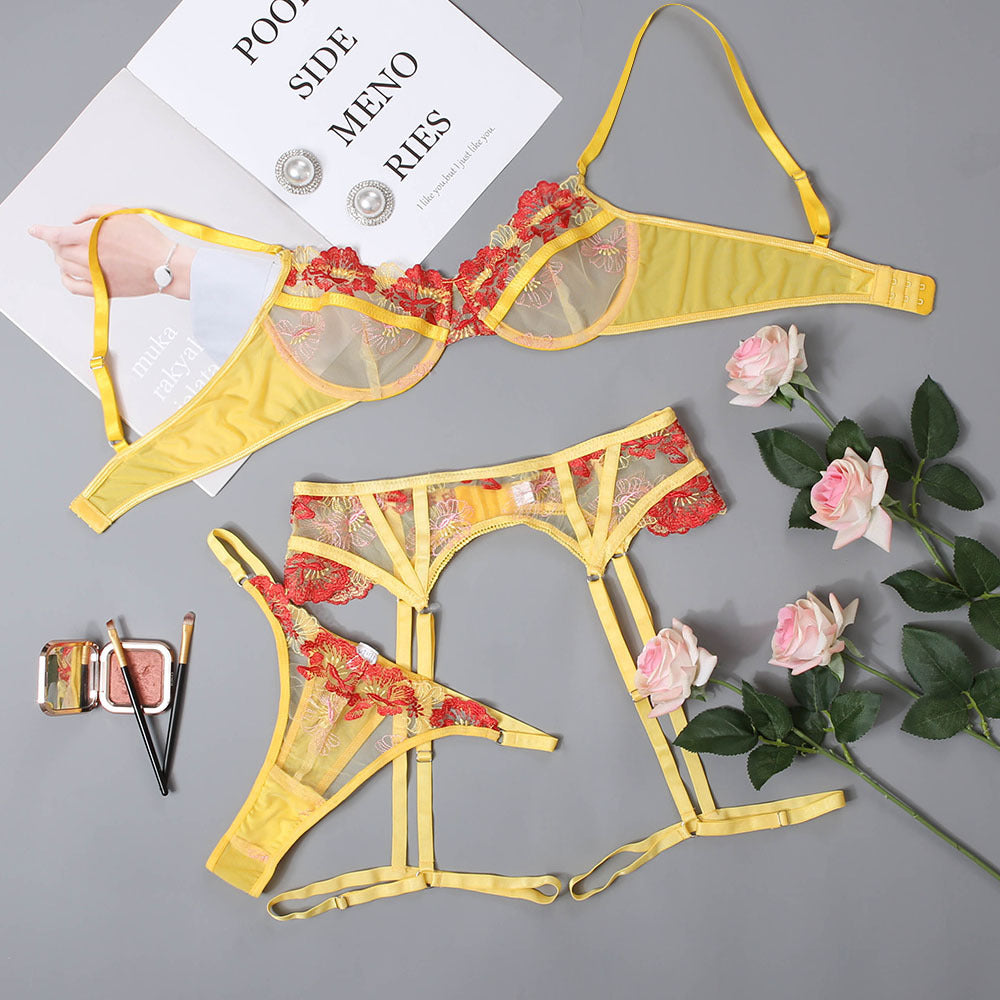 Sexy Dessous-Set mit Spitzenstickerei