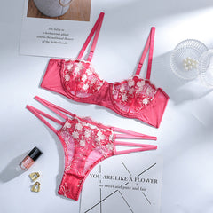 Lace Cutout See-Through Push-Up Lingerie Set