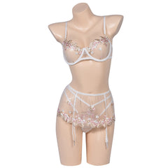 Sexy Mesh See-Through Sexy Lace Trim Lingerie Set