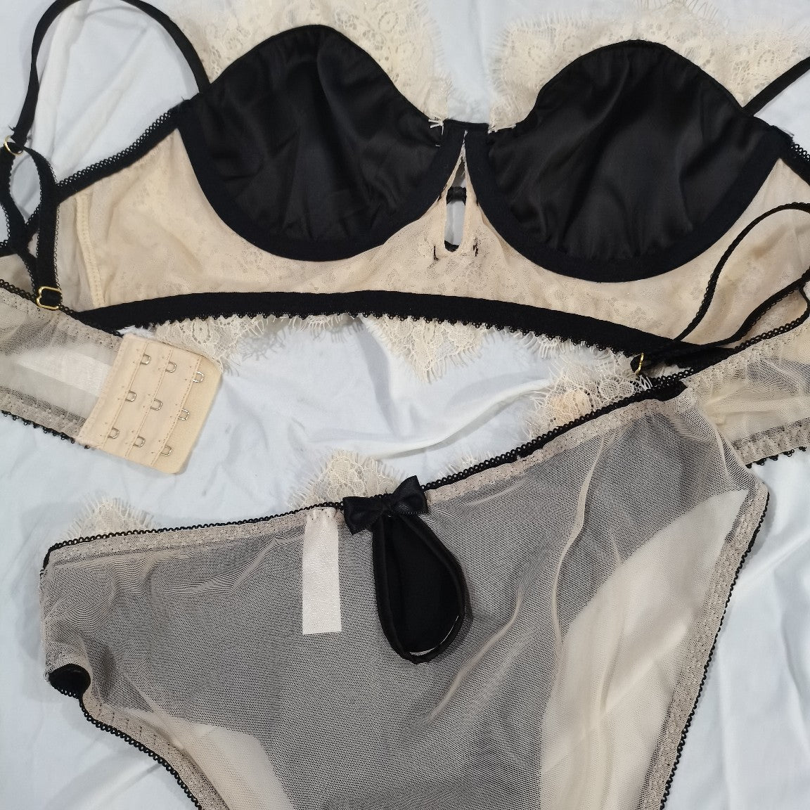 BH Set Bügel Wimpern Dessous Vintage Dessous