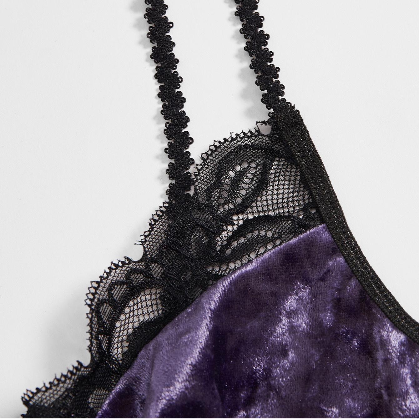 Vest Dark Gothic Lace Purple Suspenders