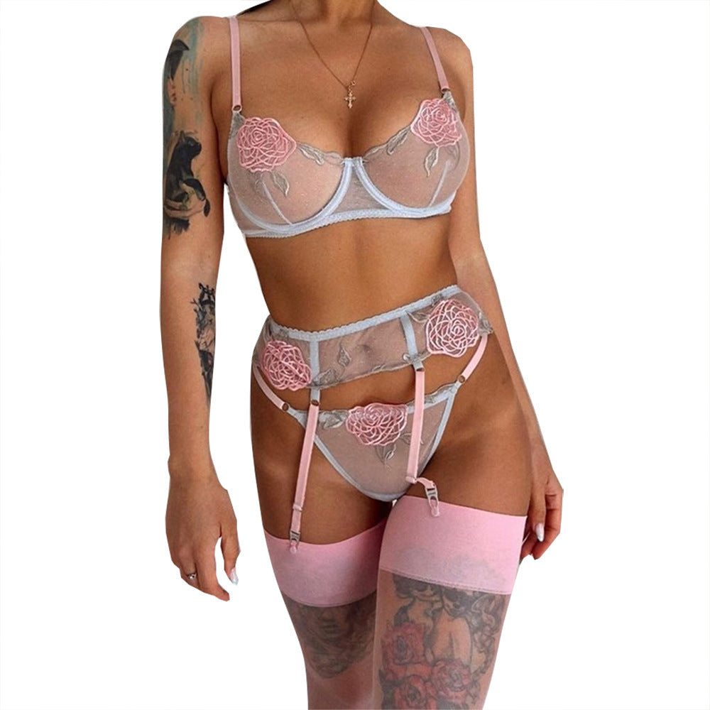 Floral Embroidery Sexy Lingerie Set