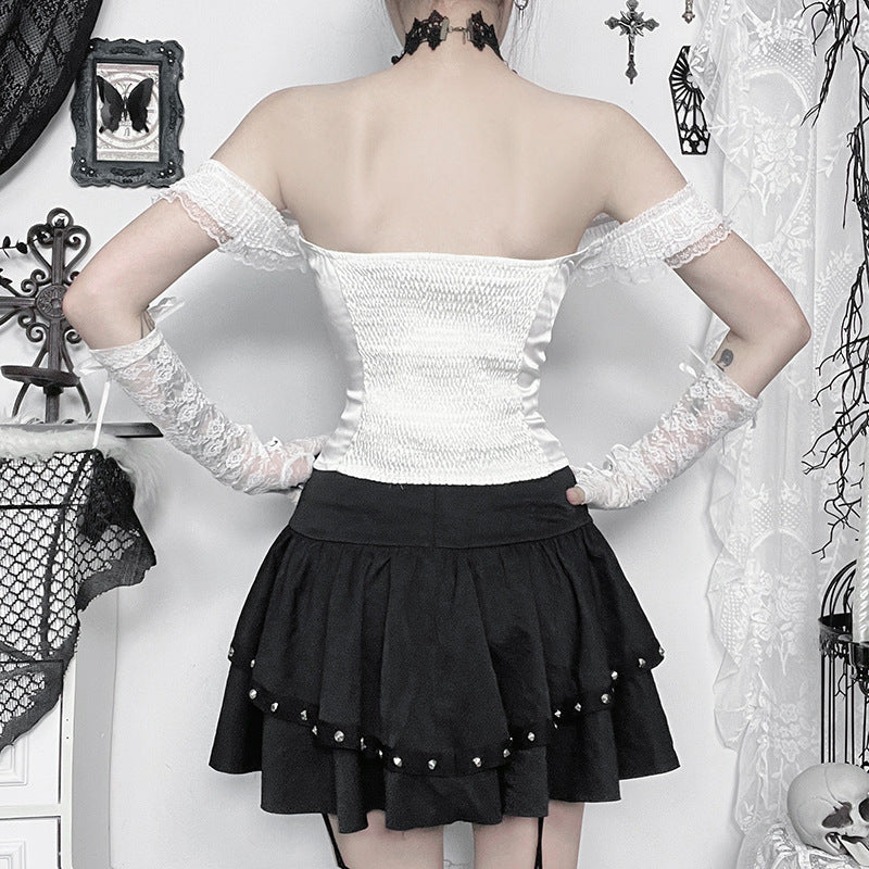 Off-shoulder strapless tube top