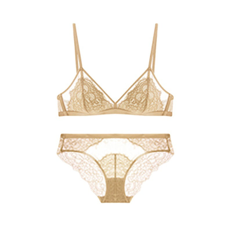 Sexy BH-Set mit Spitzen-Wimpern-BH, Dreieck-Cup-Dessous