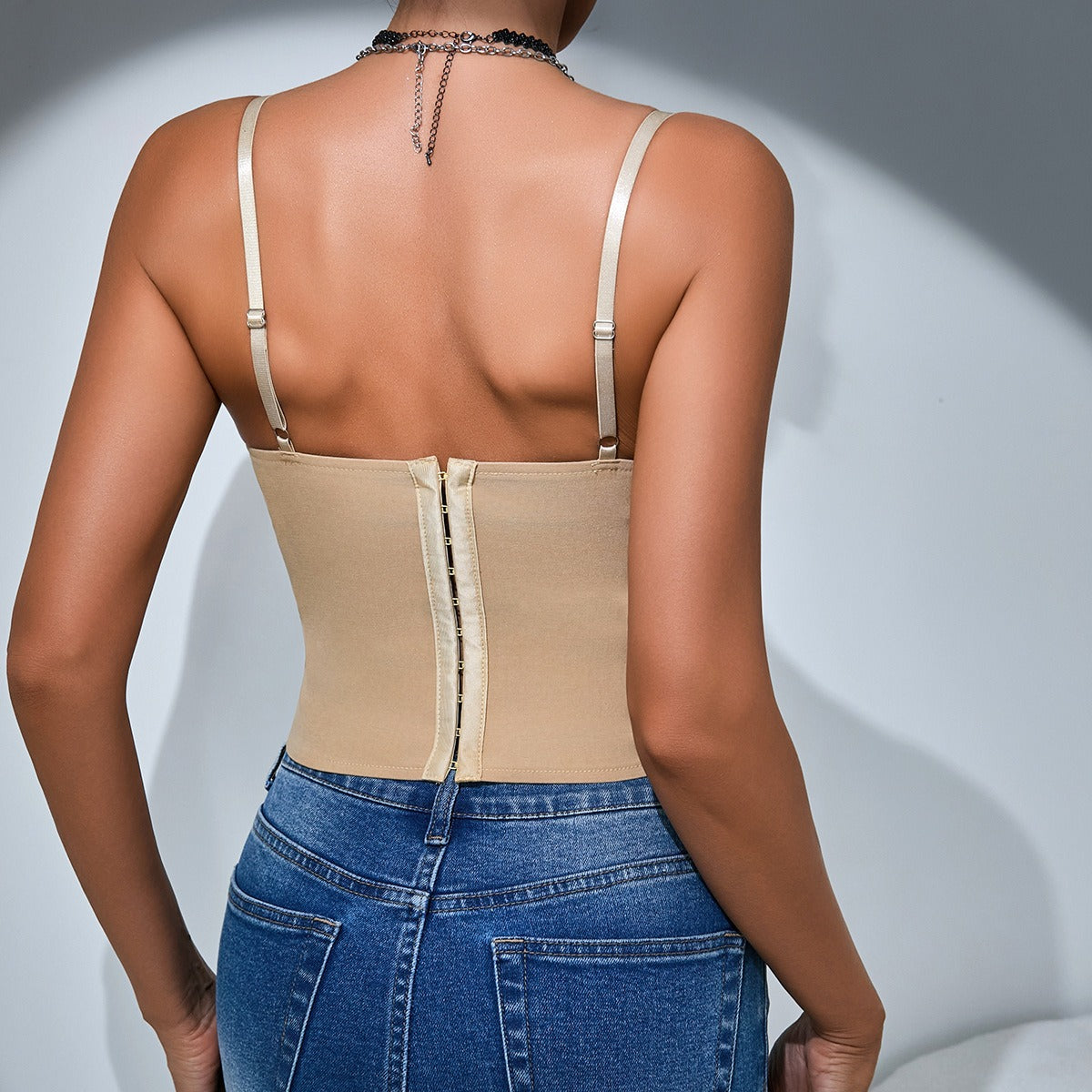 Mesh And Lace Herringbone Camisole