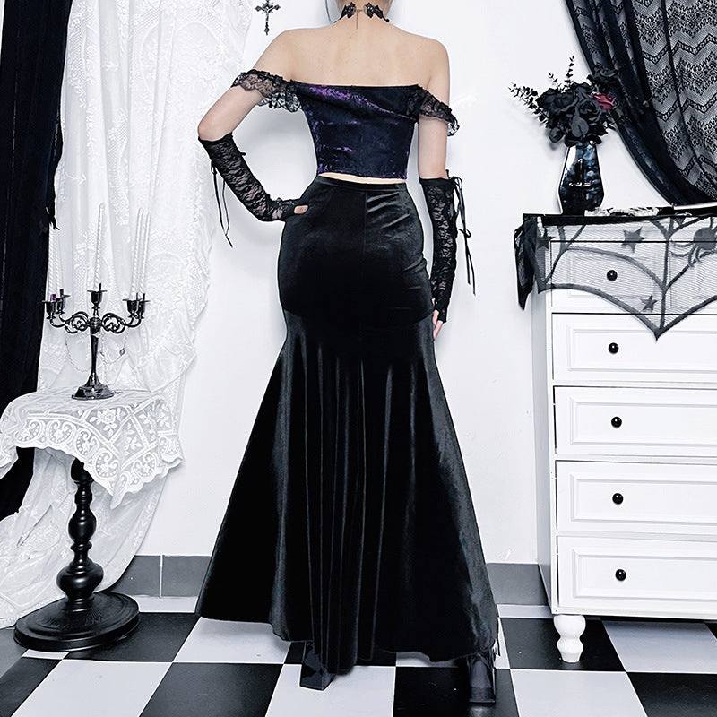 Dark Gothic Temperament Slim Hip Fishtail Skirt
