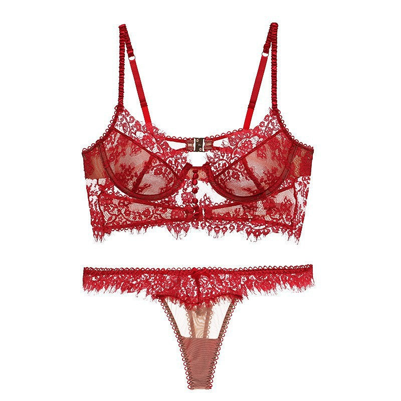 Sexy Dessous-Set aus transparenter Spitze, Korsett