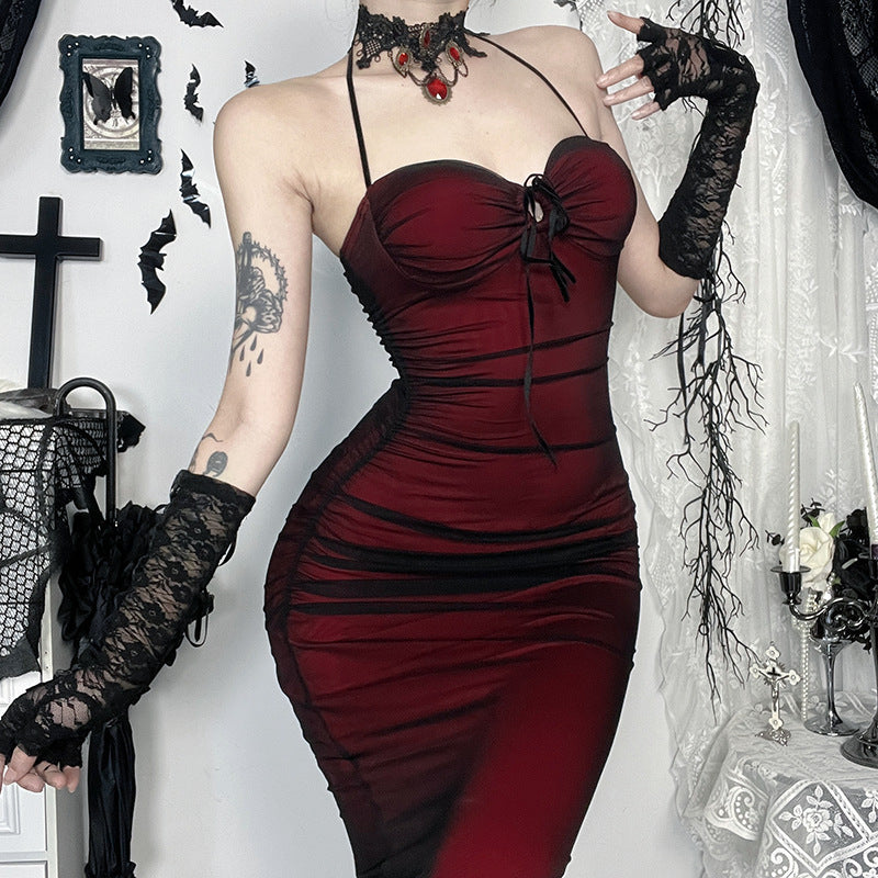 Black and red halter neck mesh dress OBEEY Black and red halter neck mesh dress OBEEY