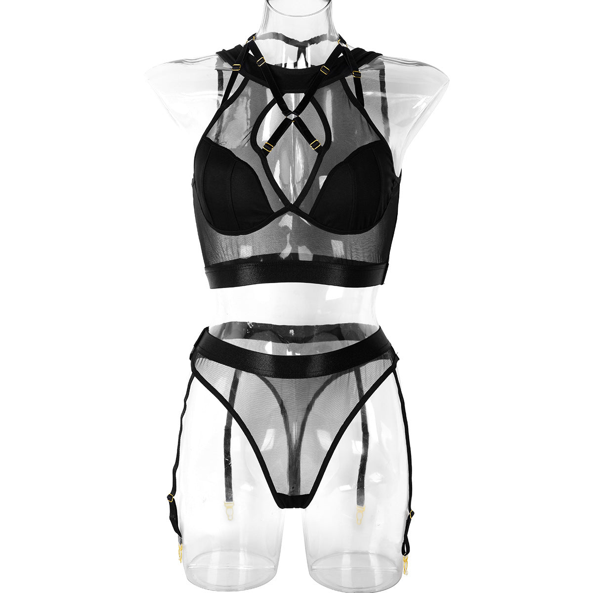 Sexy Strap Mesh Erotisches Dessous-Set