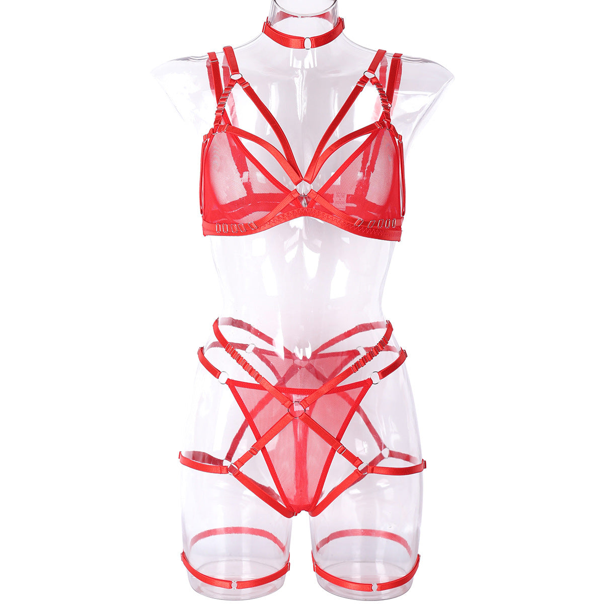 New Mesh Stitching Sexy Lingerie Set