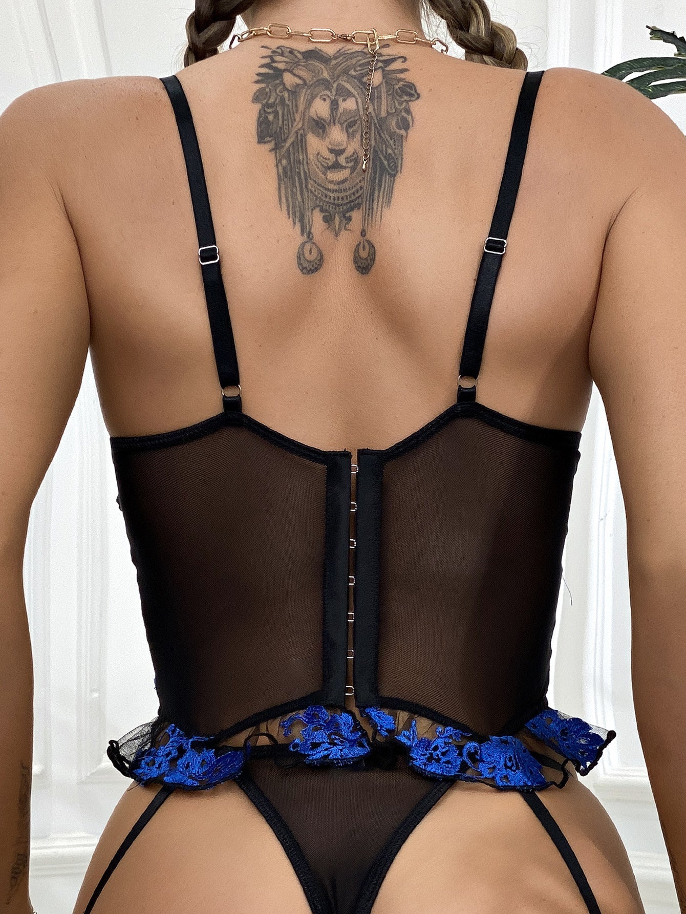 Stickerei Mesh Perspektive Spitze Sexy Dessous Set