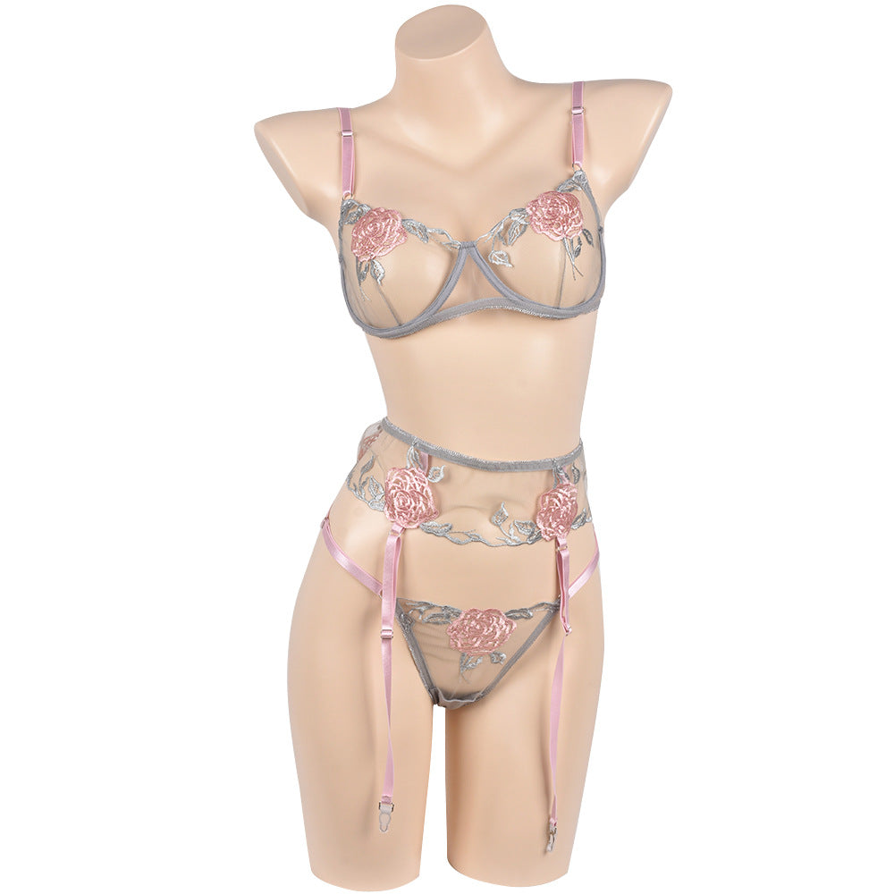 Floral Embroidery Sexy Lingerie Set