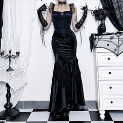 Dark Gothic Temperament Slim Hip Fishtail Skirt