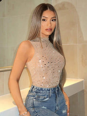 Slim Fit Diamond Sleeveless Vest Top