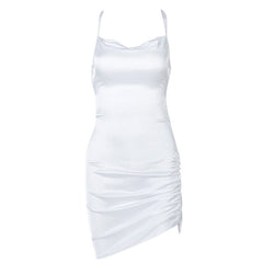 Parisian Lace Up Satin Dress