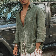Zaire - Men's Long Sleeve Linen Shirt