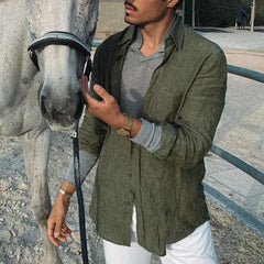 Zaire - Men's Long Sleeve Linen Shirt