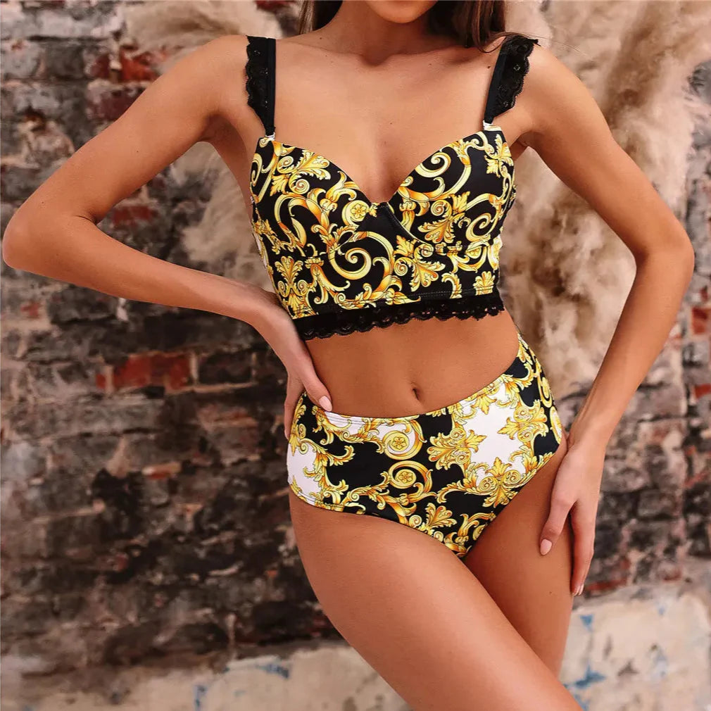 Zanobia - Paisley Print Two-piece Bikini Set